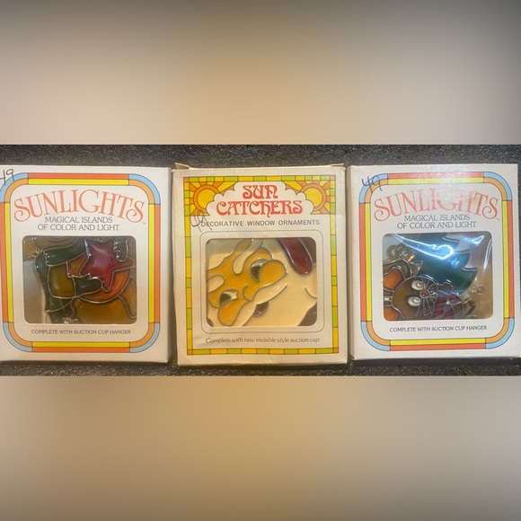 SET OF 3 Vintage Christmas/Holiday Suncatchers-“Sunlights” & “Rafaelian” USA - Picture 5 of 6